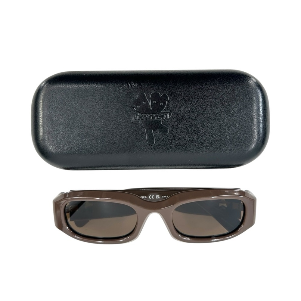 Heaven by Marc Jacobs Brown Gray Thick Rectangular Frame Tinted Sunglasses